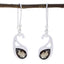Smoky-Quartz-Latin-American-Elena-Solitaire-Dangle-Brown-925-Sterling-Silver-Earring