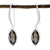 Smoky-Quartz-French-Fernanda-Solitaire-Dangle-Brown-92.5-Silver-Earring