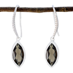 Smoky-Quartz-French-Fernanda-Solitaire-Dangle-Brown-92.5-Silver-Earring