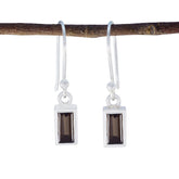 Smoky-Quartz-Mexican-Mia-Solitaire-Dangle-Brown-92.5-Silver-Earring