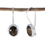 Smoky-Quartz-Moroccan-Isadora-Solitaire-Dangle-Brown-925-Sterling-Silver-Earring