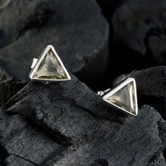 Smoky-Quartz-Middle-Eastern-Lourdes-Solitaire-Stud-Brown-Silver-Earring