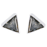 Smoky-Quartz-Middle-Eastern-Lourdes-Solitaire-Stud-Brown-Silver-Earring