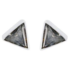 Smoky-Quartz-Middle-Eastern-Lourdes-Solitaire-Stud-Brown-Silver-Earring