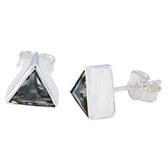 Smoky-Quartz-Middle-Eastern-Lourdes-Solitaire-Stud-Brown-Silver-Earring