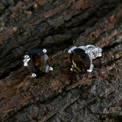 Smoky-Quartz-Japanese-Camila-Solitaire-Stud-Brown-Sterling-Silver-Earring
