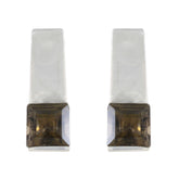 Smoky-Quartz-Egyptian-Mathilde-Solitaire-Stud-Brown-925-Sterling-Silver-Earring