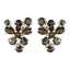 Smoky-Quartz-Japanese-Hazel-multiple-Stud-Brown-Silver-Earring