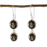 Smoky-Quartz-Italian-Lili-Toi-et-Moi-Dangle-Brown-92.5-Silver-Earring