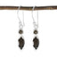 Smoky-Quartz-Egyptian-Nella-Toi-et-Moi-Dangle-Brown-Sterling-Silver-Earring