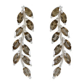 Smoky-Quartz-Italian-Noelia-multiple-Stud-Brown-92.5-Silver-Earring