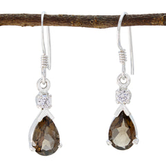 Smoky-Quartz-American-Paula-multiple-Dangle-Brown-92.5-Silver-Earring