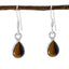 Tiger-Eye-Korean-Pilar-multiple-Dangle-Brown-925-Silver-Earring