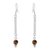 Tiger-Eye-Mexican-Ellie-multiple-Dangle-Brown-Sterling-Silver-Earring