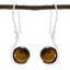Tiger-Eye-Moroccan-Aisha-Solitaire-Dangle-Brown-925-Sterling-Silver-Earring