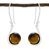 Tiger-Eye-Moroccan-Aisha-Solitaire-Dangle-Brown-925-Sterling-Silver-Earring