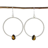 Tiger-Eye-Mexican-Soo-jin-Solitaire-Dangle-Brown-925-Sterling-Silver-Earring