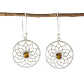 Tiger-Eye-Indian-Kristine-multiple-Dangle-Brown-925-Sterling-Silver-Earring