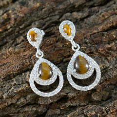 Tiger-Eye-African-Yuki-multiple-Stud-Brown-92.5-Silver-Earring