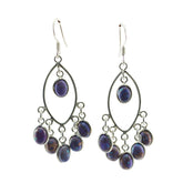 Turquoise-Middle-Eastern-Aurora-multiple-Dangle-Blue-Silver-Earring