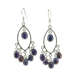 Turquoise-Middle-Eastern-Aurora-multiple-Dangle-Blue-Silver-Earring