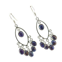 Turquoise-Middle-Eastern-Aurora-multiple-Dangle-Blue-Silver-Earring