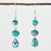 Turquoise-Russian-Genesis-multiple-Dangle-Blue-925-Sterling-Silver-Earring