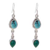 Turquoise-Latin-American-Bianca-multiple-Dangle-Blue-Silver-Earring