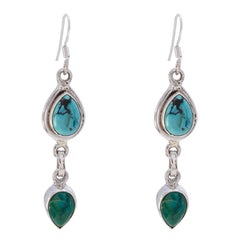Turquoise-Latin-American-Bianca-multiple-Dangle-Blue-Silver-Earring