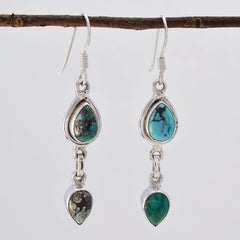 Turquoise-Latin-American-Bianca-multiple-Dangle-Blue-Silver-Earring