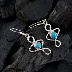 Turquoise-Italian-Ellie-Solitaire-Dangle-Blue-Sterling-Silver-Earring