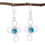 Turquoise-Italian-Ellie-Solitaire-Dangle-Blue-Sterling-Silver-Earring
