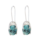 Turquoise-African-Jiwoo-Solitaire-Dangle-multicolor-Sterling-Silver-Earring