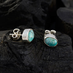 Turquoise-German-Genesis-Solitaire-Stud-Blue-Silver-Earring