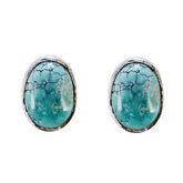 Turquoise-German-Genesis-Solitaire-Stud-Blue-Silver-Earring
