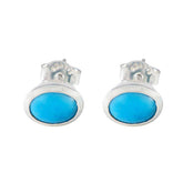 Turquoise-Korean-Charlotte-Solitaire-Stud-multicolor-925-Sterling-Silver-Earring