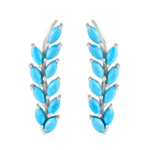 Turquoise-Mexican-Maya-multiple-Stud-Blue-Silver-Earring