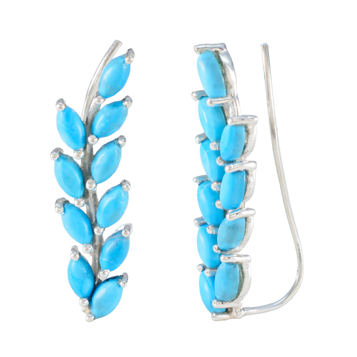 Turquoise-Mexican-Maya-multiple-Stud-Blue-Silver-Earring