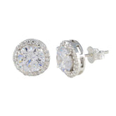 White-CZ-Japanese-Julia-multiple-Stud-White-Sterling-Silver-Earring