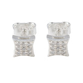Cubic-Zirconia-Korean-Lucia-multiple-Stud-White-Sterling-Silver-Earring