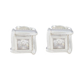 Cubic-Zirconia-German-Bruna-Solitaire-Stud-White-925-Silver-Earring