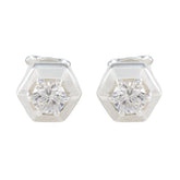Cubic-Zirconia-Egyptian-Cecilia-Solitaire-Stud-White-Sterling-Silver-Earring