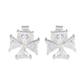 Cubic-Zirconia-Egyptian-Audrey-multiple-Stud-White-Silver-Earring