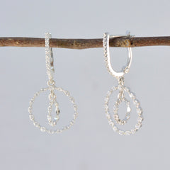 Zirkonia-Amerikanische-Amanda-Mehrfach-Ohrstecker-Weiß-Silber-Ohrring