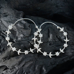 Cubic-Zirconia-Indian-Dewi-Multiple-Dangle-White-925-Silber-Ohrring