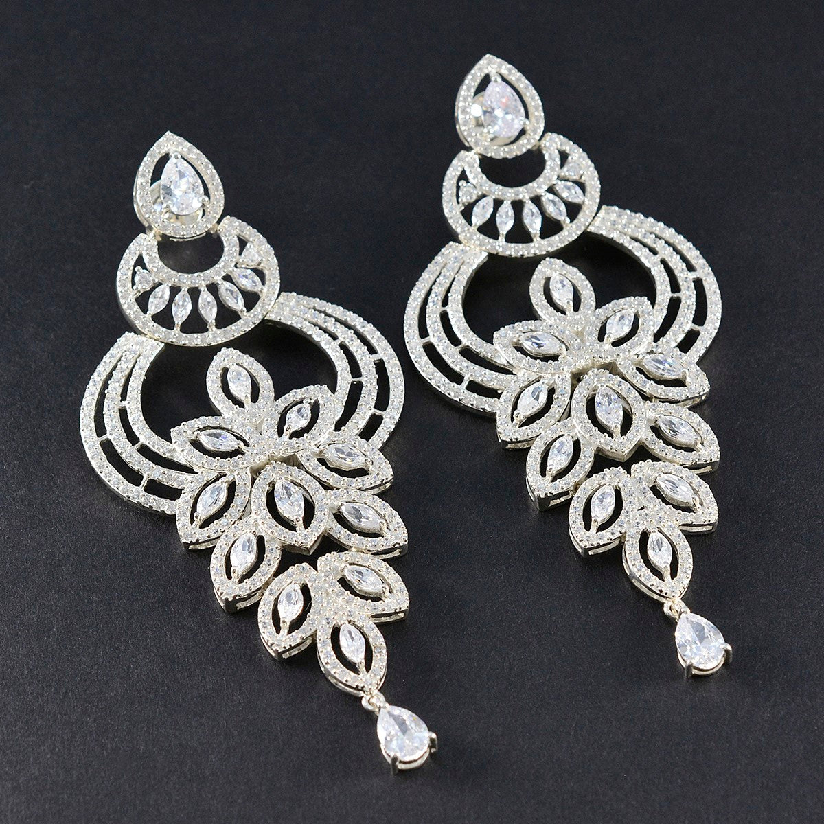 Cubic-Zirconia-Indian-Kristine-multiple-Stud-White-92.5-Silver-Earring