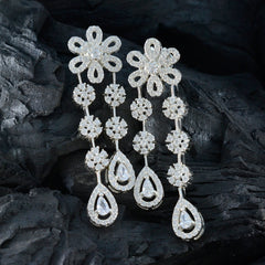 Cubic-Zirconia-Indian-Dewii-multiple-Stud-White-Silver-Earring