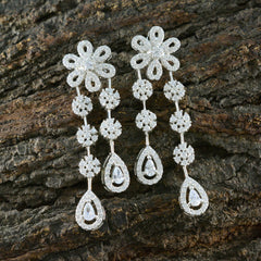 Cubic-Zirconia-Indian-Dewii-multiple-Stud-White-Silver-Earring