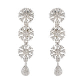 Cubic-Zirconia-Indian-Ayesha-multiple-Stud-White-925-Silver-Earring