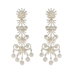 Cubic-Zirconia-Indian-Deewi-multiple-Stud-White-Silver-Earring